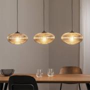 Eekamer lamp Coco, lengte 115 cm, zwart/rookgrijs, 3-lamps.