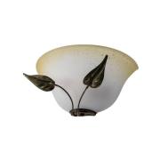 Wandlamp Mira, crème/brons, glas, 30 cm breed, E27