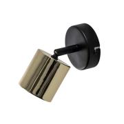 Wandspot Demia, zwart/messingkleurig, 10 cm breed, GU10