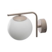 Aurora wandlamp, beige, glas, 17 cm hoog, globe, E14