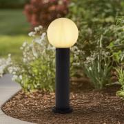 Lindby Dangan sokkellamp, wit, hoogte 60 cm, glas, metaal