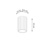 Carbon plafondlamp, beige, hoogte 10 cm, aluminium