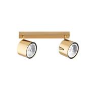 Plafondspot Chloe verstelbaar, 2-lamps, staal messingkleurig