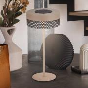 Accu-tafellamp Booha, beige, metaal, IP44, dimbaar
