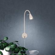 LED wandlamp Tusa, beige, metaal, 45 cm, flexibele arm, GU10
