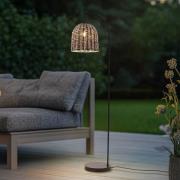 Lindby buiten vloerlamp Taryn, bruin, kunststof, IP44 172cm