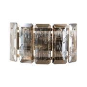 Wandlamp Orvin messing antiek breedte 33 cm glas/metaal 2-lamps