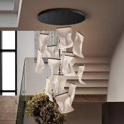 LED hanglamp Velos II 13-lichts, zwart, dimbaar, kunststof