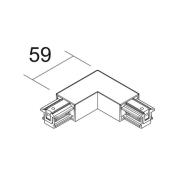 Ivela L-connector SQUARE 48 V, wit, aardedraad links