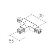Ivela T-verbinding SQUARE 48 V, wit, aardedraad links