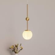 Hanglamp Joel, messing/wit, 1-lamp