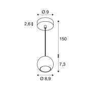 SLV hanglamp Light Eye 90, zwart, Ø 9 cm, metaal