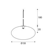 SLV hanglamp Magico, Ø 55 cm, zwart mat, metaal