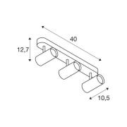SLV LED plafondspot Noblo, 2.700 K, zwart, lengte 40 cm