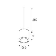 SLV LED hanglamp Oculus, koperkleurig, Ø 9 cm, dimbaar tot warm