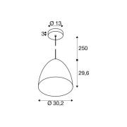 SLV hanglamp Para Cone, Ø 20 cm koperkleurig/wit