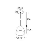 SLV hanglamp Para Cone, Ø 30 cm, zwart/goudkleurig