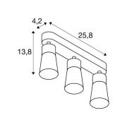 SLV plafondlamp Puri 2.0 Cone, zwart, lengte 26 cm, 3-lamps.