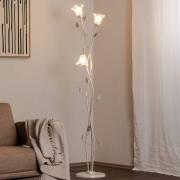 Lancia vloerlamp, ivoorkleurig, 3-lamps, ijzer, glas