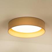 LED plafondlamp Plafond, fluweel, beige/goud, stof, Ø 45 cm, 3-staps