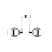 Plafondlamp Mado, staal chroomkleurig, glas rookkleurig, 2-lamps