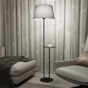 Hotel vloerlamp, grijs/zwart, hoogte 150 cm, stof/metaal