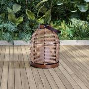 LED lamp op zonne-energie Korbinian, bruin, hoogte 29 cm, IP44, lantaa...