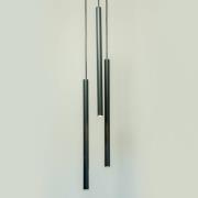Hanglamp Sopel 3, olijfgroen, rond, 3-lamps, staal, G9