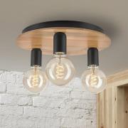 Dusty plafondlamp, beukenhout, zwart, Ø 33 cm, 3-lamps