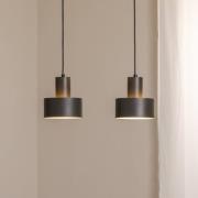 Hanglamp Rif 2, olijfgroen, 2-lamps, lineair, staal