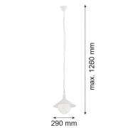 Buiten hanglamp Enduro, wit, staal, glas, IP44, E27