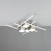 LED plafondlamp Roger, nikkel mat, metaal, CCT, afstandsbediening.