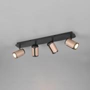 Plafondspot Gillan, coffee, 4-lamps, metaal, GU10