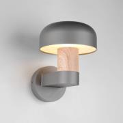 Buitenwandlamp Fraser, grijs/houtlook, aluminium, IP54, E27