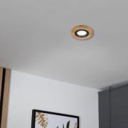 Plafond inbouwlamp Tobby, Ø 10 cm, eikenhout, GU10