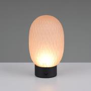LED tafellamp Facette, amber, USB, glas