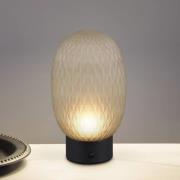 LED tafellamp Facette, groen, USB, glas,