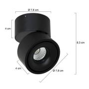 LED plafondspot Fez, zwart, 1-lamp, metaal, zwenkbaar