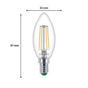 Philips LED lamp E14 B35 2,3W 485lm 2700K filament 3-pack