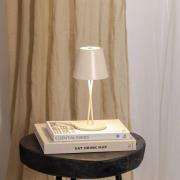 Lindby LED oplaadbare tafellamp Janea, CROSS, beige, metaal