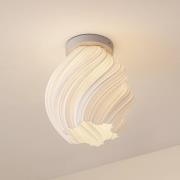 Lindby plafondlamp Nuvia, hoogte 32 cm, wit, 3D-print