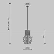 Hanglamp Maytoni Roots, Ø 20 cm, hoogte 31 cm, hout/zwart