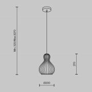Hanglamp Maytoni Roots, Ø 20 cm, hoogte 27 cm, hout/zwart
