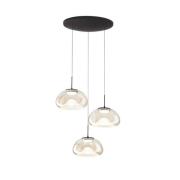 LED hanglamp Brena, 3-lamps, cognac, Ø 35 cm CCT, dimbaar