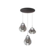 LED hanglamp Deva, 3-lamps, Ø 50 cm, grijs, CCT, dimbaar