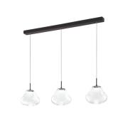 LED hanglamp Deva, 3-lamps, 115 cm, helder, CCT, dimbaar