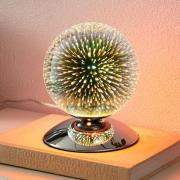 Lindby Isumi tafellamp in bolvorm, 15 cm, glas, metaal