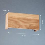 LED wandlamp Shine-Wood,  breedte 21 cm, eiken/zwart, hout