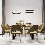LED hanglamp Sirko, Ø 60 cm, zandzwart, metaal, CCT