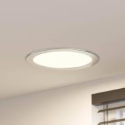 Prios LED inbouwlamp Cadance, zilver, 24 cm, CCT, IP44